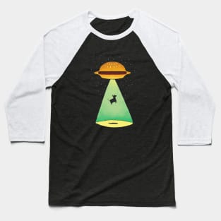 Burger Abduction Baseball T-Shirt